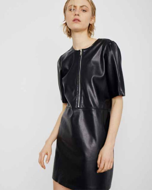 Naiya Faux Leather Dress