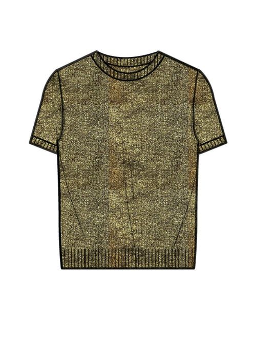 Viscose Metallic Print Short Sleeve Crew Tee