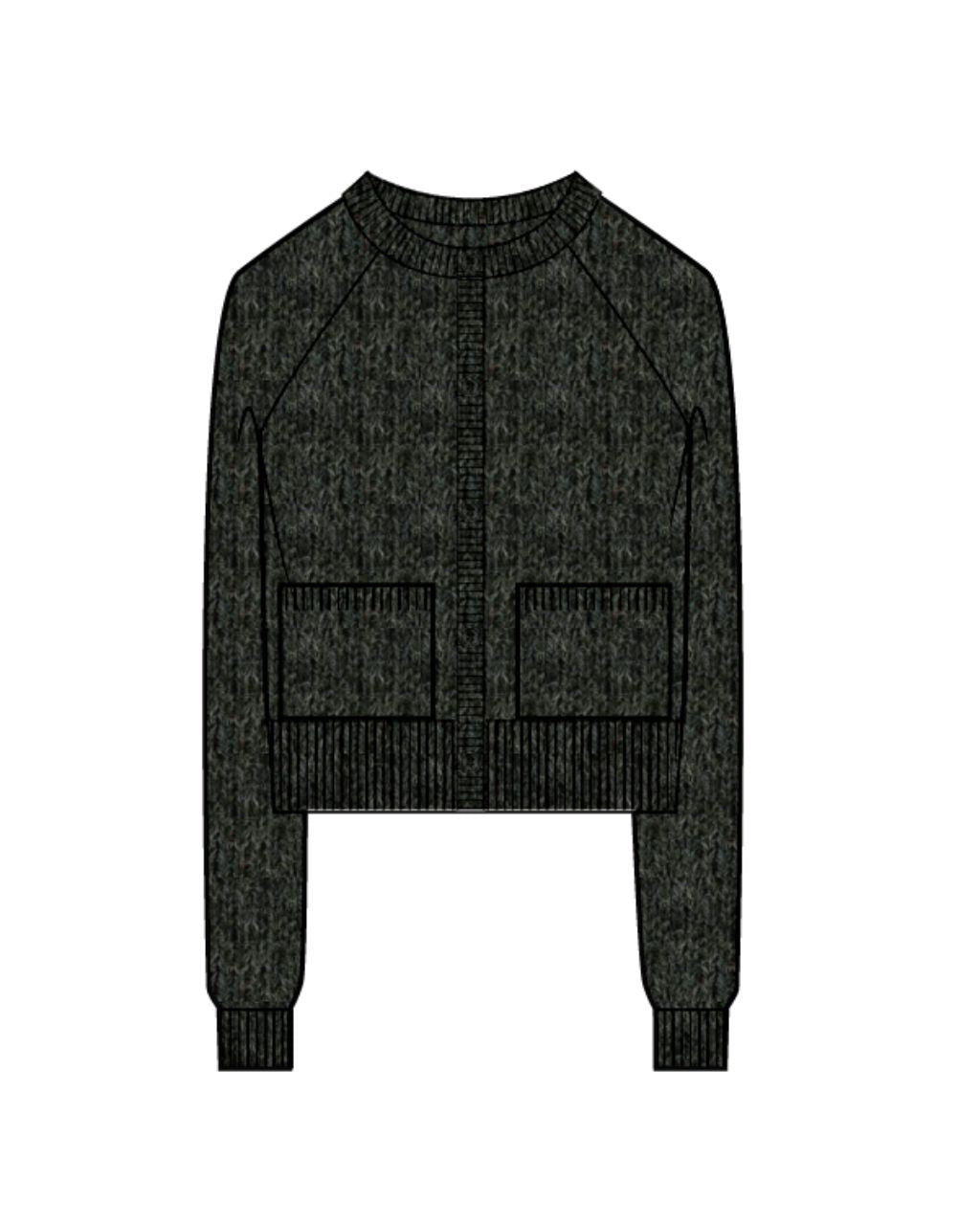 Cotton Cashmere Shaker Crew Cardigan