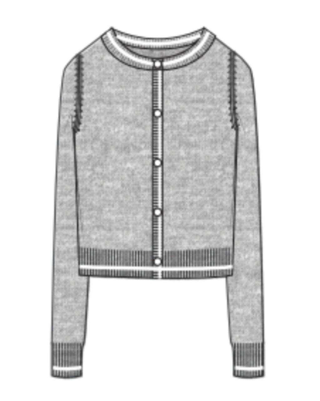 Cotton Cashmere Tipped Cardigan