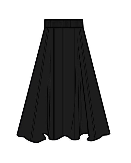 Viscose Blend Flared Skirt