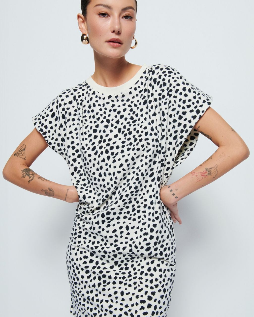 Layne Printed Crewneck T-Shirt Dress