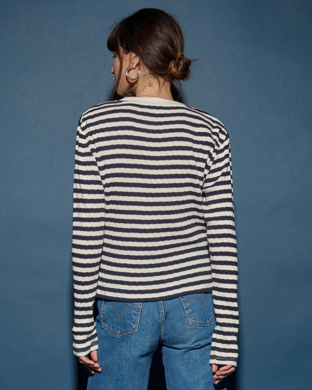 Marsel Long Sleeve Top Pointelle Stripe