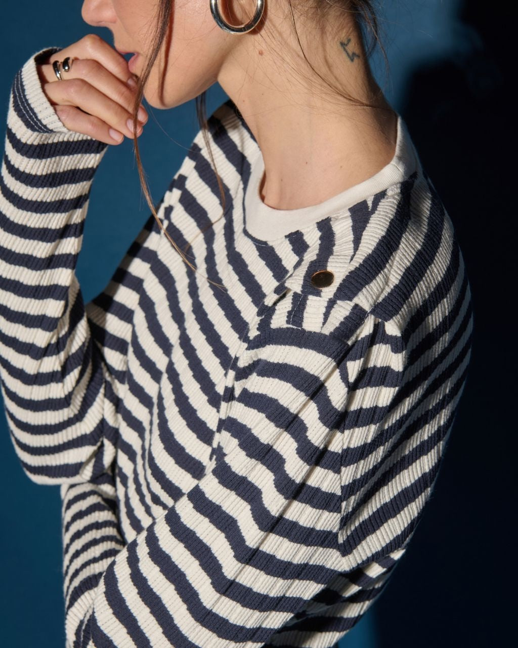 Marsel Long Sleeve Top Pointelle Stripe