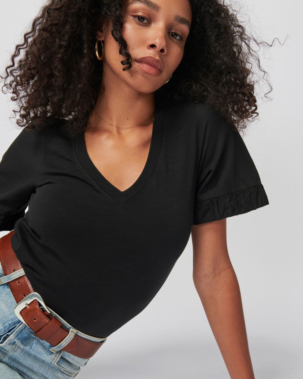 Sedona Tee with Poplin Elastic