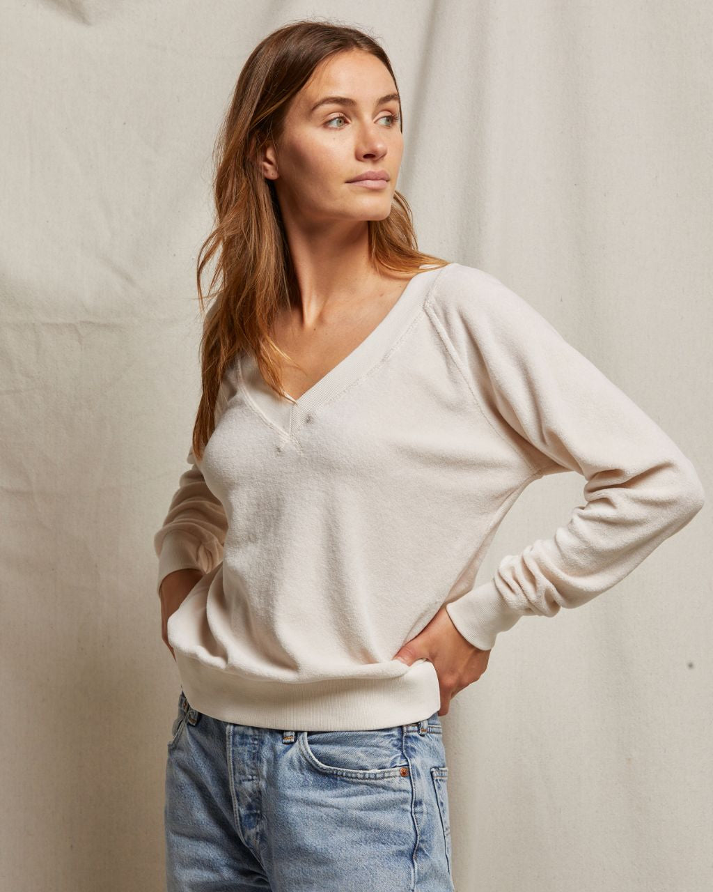 Ember Velour V-Neck Sweatshirt