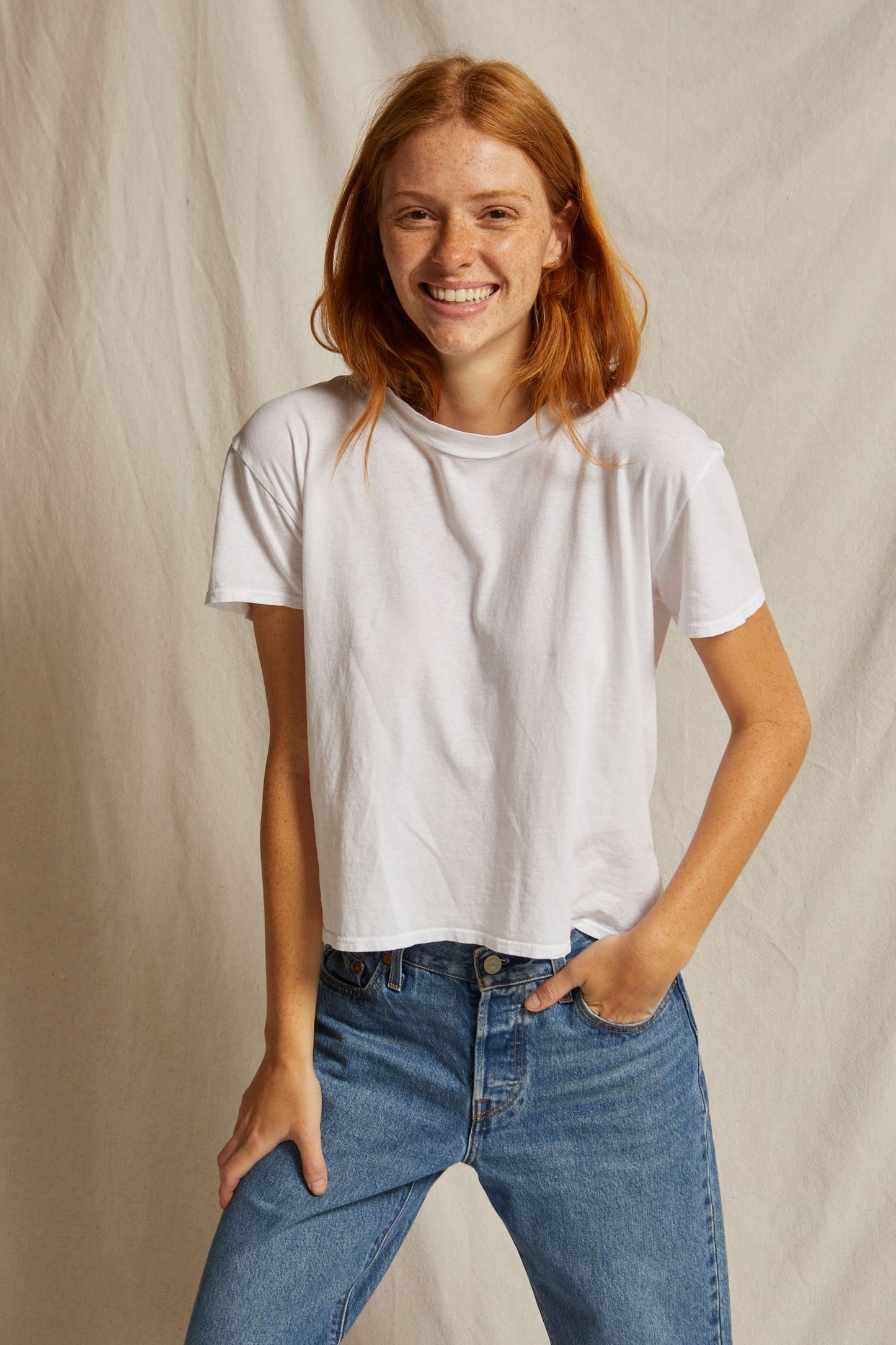 HARLEY - Cotton Boxy Crew Tee - White